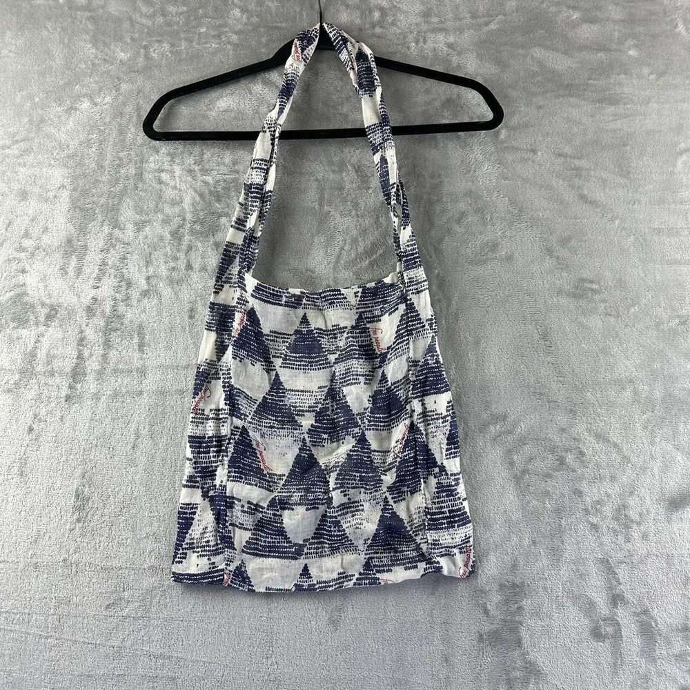 Free People Linen Shoulder Bag Reusable HoBo Tote Boho Lightweight Geometric